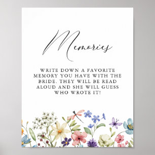 Wildblumen Blumenkohl-Erinnerungen mit der Braut Poster