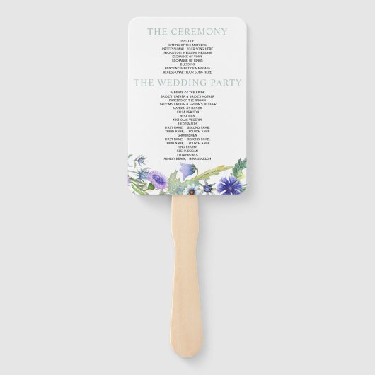 Wildblumen Blumenkohl Fächer (Rückseite)