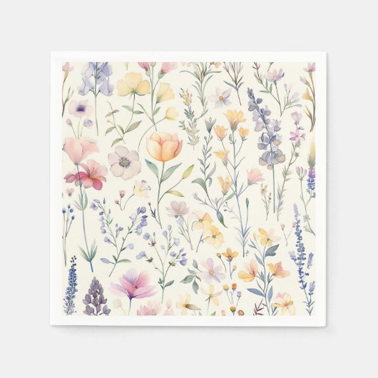 Wildblumen Blumenkohl Party Serviette (Vorderseite)