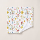 Wildblumen-Blumenmuster Badhandtuch Set (Waschlappen)