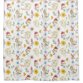Wildblumen-Blumenmuster Duschvorhang (Vorderseite)