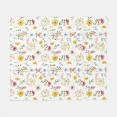Wildblumen-Blumenmuster Fleecedecke (Vorderseite (Horizontal))