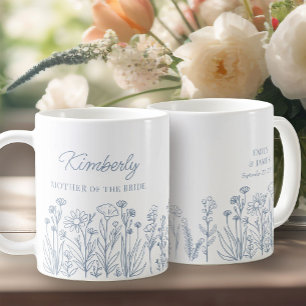 Wildblumen-Blumenmuster mit handgezeichnetem Rand  Kaffeetasse