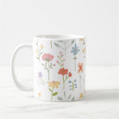 Wildblumen Blumenmuster Monogramm Kaffeetasse (Links)