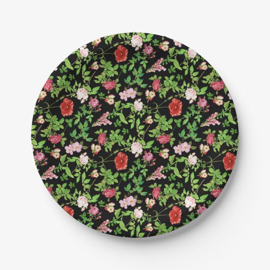 Wildblumen-Blumenmuster Pappteller (Vorderseite)
