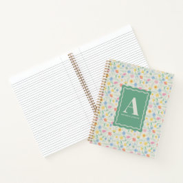 Wildblumen-Blumenmuster personalisiert Notizblock
