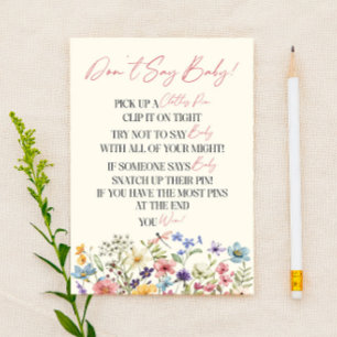 Wildblumen-Blumenmuster-Sag-nicht-Baby-Baby-Party-