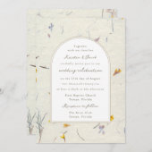 Wildblumen Blumenpapier Moderne digitale Hochzeit Einladung (Vorne/Hinten)