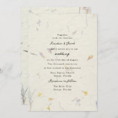 Wildblumen Blumenpapier Moderne digitale Hochzeit Einladung (Vorne/Hinten)