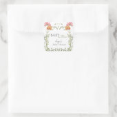 Wildblumen-Blumenrahmen Quadratischer Aufkleber (Tasche)