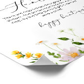 Wildblumen Blumenring-Jagd Brautparty Poster (Ecke)