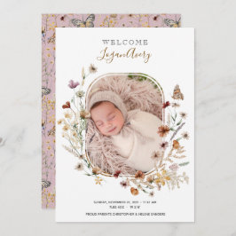 Wildblumen Blumenschmuck Foto Neue Babygeburt Ankündigung