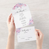 Wildblumen Blumenschrift Monogram Hochzeit All In One Einladung (Abreißen)