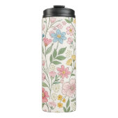 Wildblumen Blumensommermuster Thermosbecher (Vorderseite)