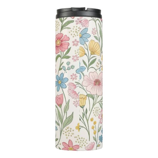 Wildblumen Blumensommermuster Thermosbecher (Rückseite)