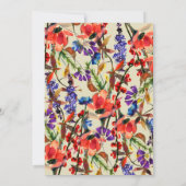 Wildblumen Blumenwasser Farbe Beige Brautparty Einladung (Rückseite)