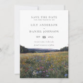 Wildblumen Blumenwiese Foto Hochzeit Save The Date (Vorderseite)