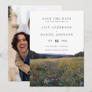 Wildblumen Blumenwiese Foto Hochzeit Save The Date