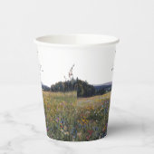 Wildblumen Blumenwiese Hochzeit Pappbecher (Links)