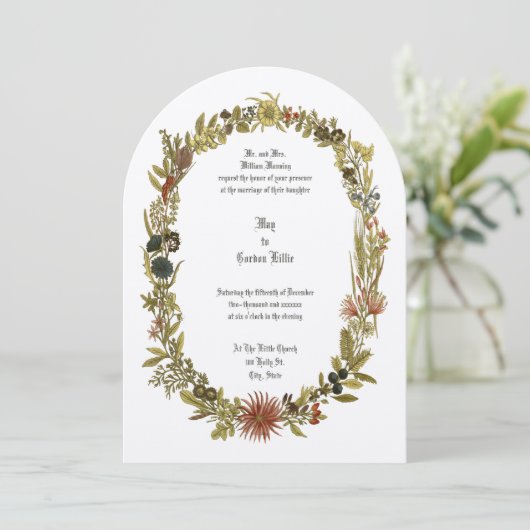 Wildblumen Blumenzeremonie Einladung (Stehend Vorderseite)