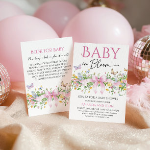 Wildblumen-Blüten-Coquette-Bogen-Baby-Party Einladung