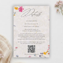 Wildblumen-Blüten-Elegantes-QR-Code-Hochzeitsdetai