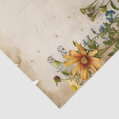 Wildblumen Blütenblatt Vintages Musikblatt Ephemer Seidenpapier (Ausschnitt)