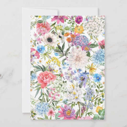 Wildblumen Bogenrahmen 30. Geburtstag Einladung (Rückseite)