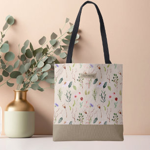 Wildblumen Boheme Eleganz Beige Süße Einkaufstasch Tasche