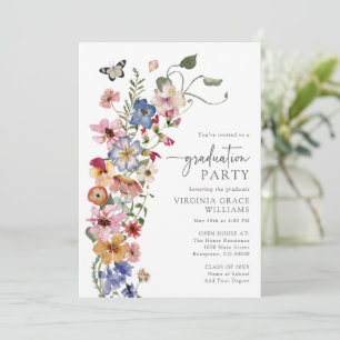 Wildblumen Boho-Abschlussfeier Einladung