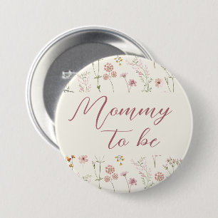 Wildblumen-Boho-Baby-Party Button