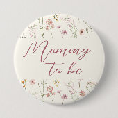 Wildblumen-Boho-Baby-Party Button (Vorderseite)