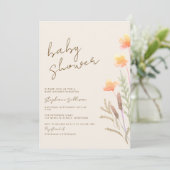 Wildblumen-Boho-Baby-Party Einladung (Stehend Vorderseite)