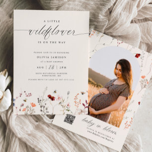 Wildblumen-Boho-Baby-Party Grünzeug Einladung