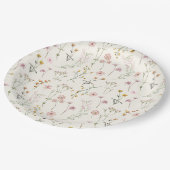 Wildblumen-Boho-Baby-Party Pappteller (Schrägansicht)