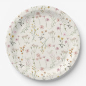 Wildblumen-Boho-Baby-Party Pappteller (Vorderseite)