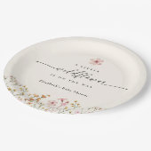 Wildblumen-Boho-Baby-Party Pappteller (Schrägansicht)
