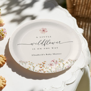 Wildblumen-Boho-Baby-Party Pappteller