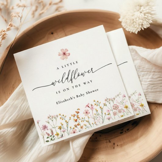 Wildblumen-Boho-Baby-Party Serviette
