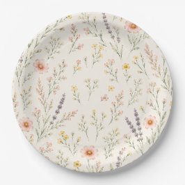 Wildblumen-Boho-Baby-Party-Teller aus Papier Pappteller