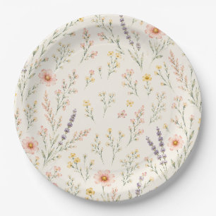 Wildblumen-Boho-Baby-Party-Teller aus Papier Pappteller