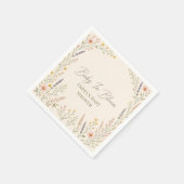 Wildblumen Boho Baby Shower Papier Servietten (Ecke)