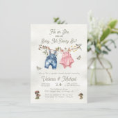 Wildblumen Boho Babydusche Einladung (Stehend Vorderseite)