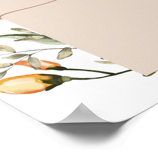 Wildblumen Boho Babydusche Poster (Ecke)