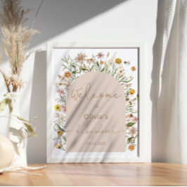 Wildblumen Boho Babydusche Poster