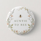 Wildblumen Boho Biene Baby Shower Tante wird es se Button (Vorderseite)