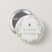 Wildblumen Boho Biene Baby Shower Tante wird es se Button (Vorne & Hinten)