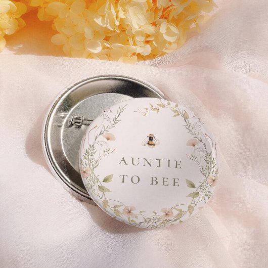 Wildblumen Boho Biene Baby Shower Tante wird es se Button