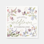 Wildblumen-Boho-Blumen-Geburtstagsserviette Serviette (Vorderseite)