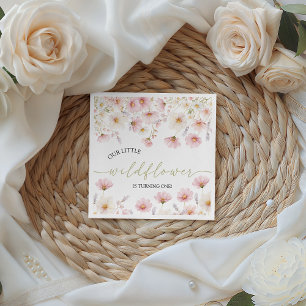 Wildblumen-Boho-Blumen-Geburtstagsserviette Serviette